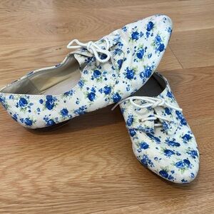 Restricted Blue Floral Women's Flats